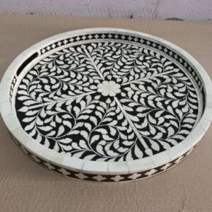 Bone Inlay Work On Wooden Tray