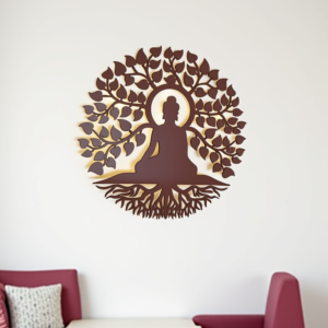 Buddha Wall Decor MDF Brown Color  Size 12
