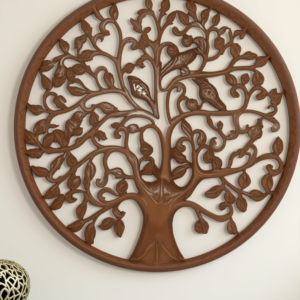 Wooden Tree Cutout Brown Wall Decor