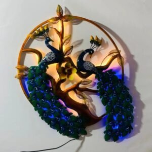Double Peacock Nature Metal Wall Art